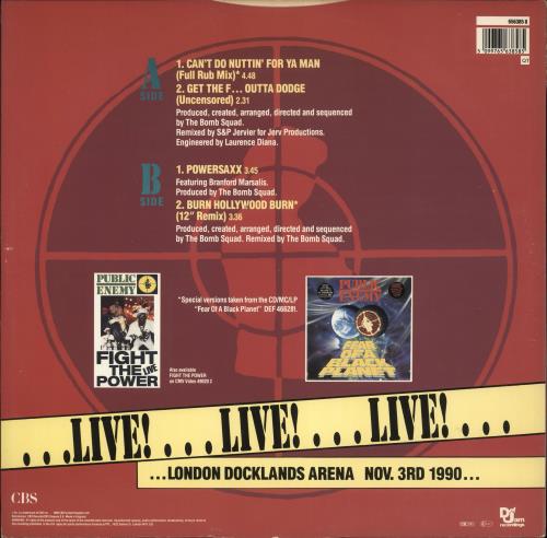 Public Enemy Can't Do Nuttin' For You Man 12" vinyl single (12 inch record / Maxi-single) UK PUB12CA709194