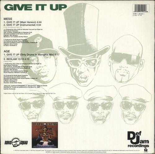 Public Enemy Give It Up 12" vinyl single (12 inch record / Maxi-single) UK PUB12GI45241