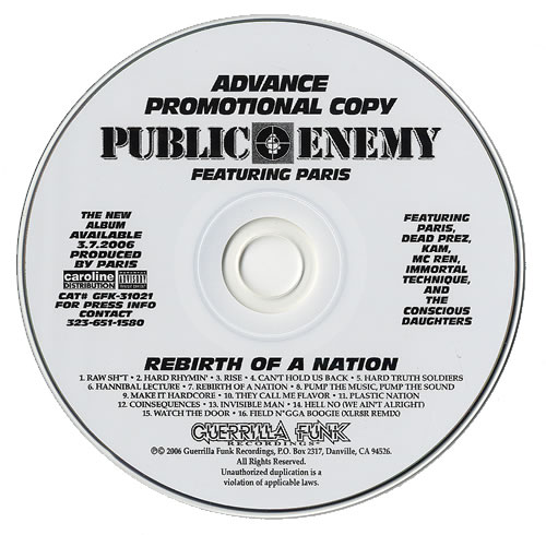 Public Enemy Rebirth Of A Nation CD album (CDLP) US PUBCDRE481398