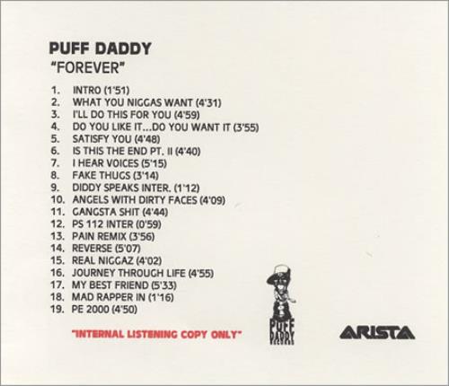 Puff Daddy / Puff Diddy / P. Diddy Forever CD-R acetate UK PFDCRFO182558