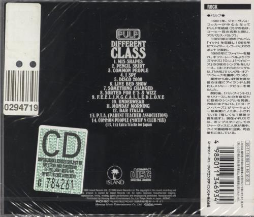Pulp Different Class - Sealed CD album (CDLP) Japanese PULCDDI50546