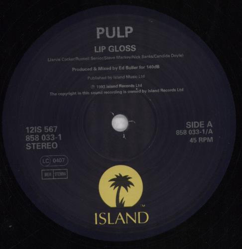 Pulp Lip Gloss 12" vinyl single (12 inch record / Maxi-single) UK PUL12LI69291
