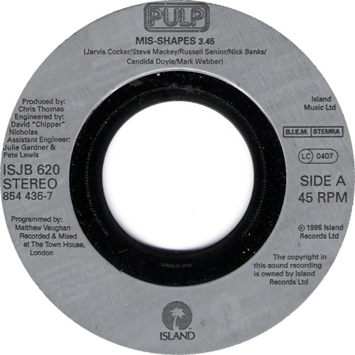 Pulp Mis-Shapes - Jukebox 7" vinyl single (7 inch record / 45) UK PUL07MI63224