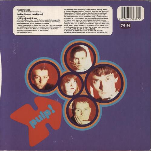 Pulp Razzmatazz 7" vinyl single (7 inch record / 45) UK PUL07RA109071