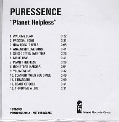 Puressence Planet Helpless CD-R acetate UK PCECRPL242050