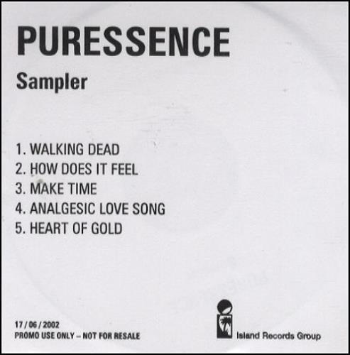 Puressence Sampler CD-R acetate UK PCECRSA223343