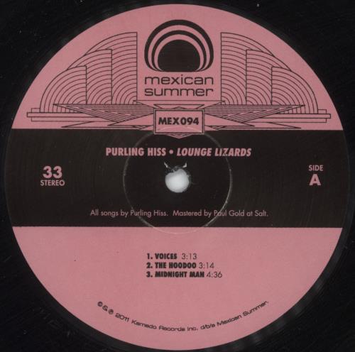 Purling Hiss Lounge Lizards 12" vinyl single (12 inch record / Maxi-single) US -V412LO880338