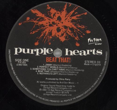 Purple Hearts Beat That! vinyl LP album (LP record) UK PUHLPBE858674
