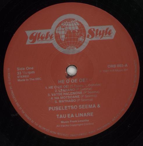 Puseletso Seema He O Oe Oe! - Music From Lesotho vinyl LP album (LP record) UK -U6LPHE878711