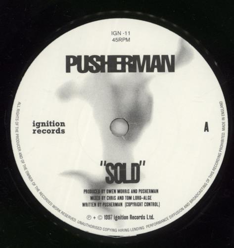 Pusherman Sold 7" vinyl single (7 inch record / 45) UK PSM07SO886572