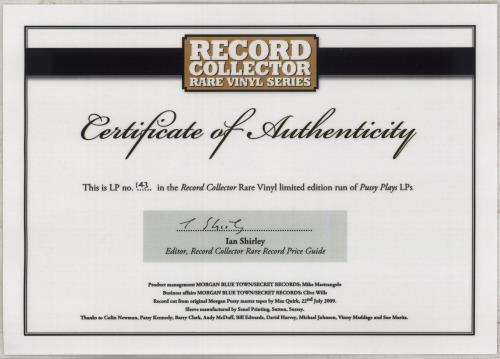 Pussy Pussy Plays - 180 Gram + Certificate vinyl LP album (LP record) UK PUYLPPU680837