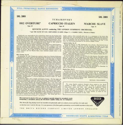 Pyotr Ilyich Tchaikovsky 1812 Overture / Capriccio Italien / Marche Slave - 1st vinyl LP album (LP record) UK T3NLPOV803188