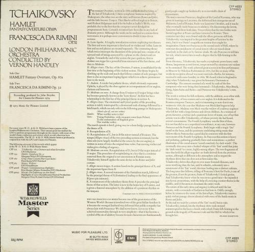 Pyotr Ilyich Tchaikovsky Francesca Da Rimini / Hamlet Fantasy Overture vinyl LP album (LP record) UK T3NLPFR766975