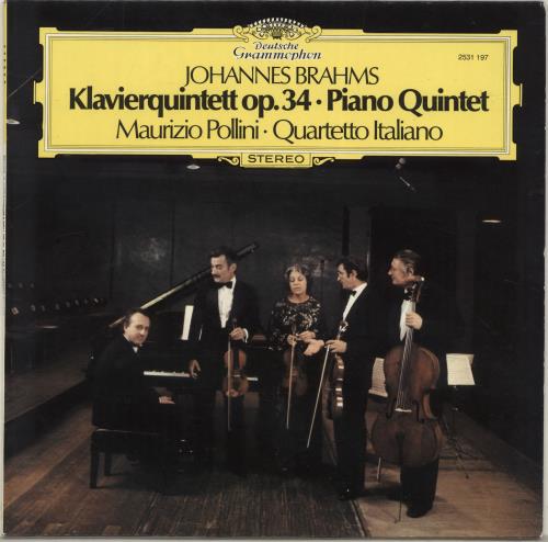 Quartetto Italiano Brahms: Klavierquintett Op. 34/ Piano Quintet vinyl LP album (LP record) German NQILPBR690669