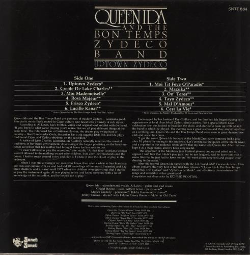 Queen Ida Uptown Zydeco vinyl LP album (LP record) UK QU1LPUP869723