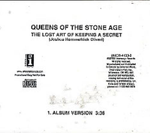Queens Of The Stone Age The Lost Art Of Keeping A Secret CD single (CD5 / 5") Canadian QOSC5TH253137
