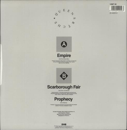 Queensryche Empire 12" vinyl single (12 inch record / Maxi-single) UK QRY12EM24356