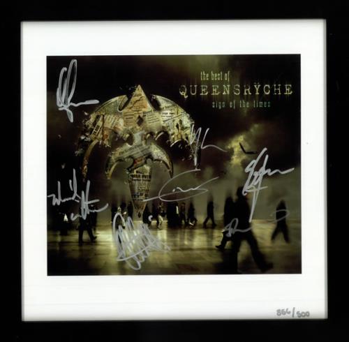 Queensryche Sign Of The Times: The Best Of  - Autographed & Framed Print memorabilia US QRYMMSI485083