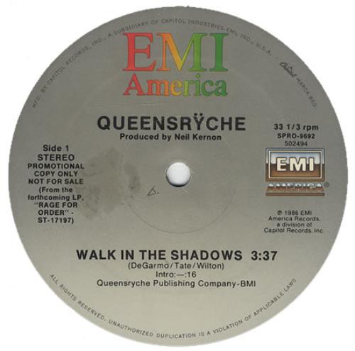 Queensryche Walk In The Shadows 12" vinyl single (12 inch record / Maxi-single) US QRY12WA48687
