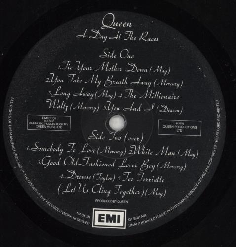 Queen A Day At The Races - barcoded p/s vinyl LP album (LP record) UK QUELPAD224745