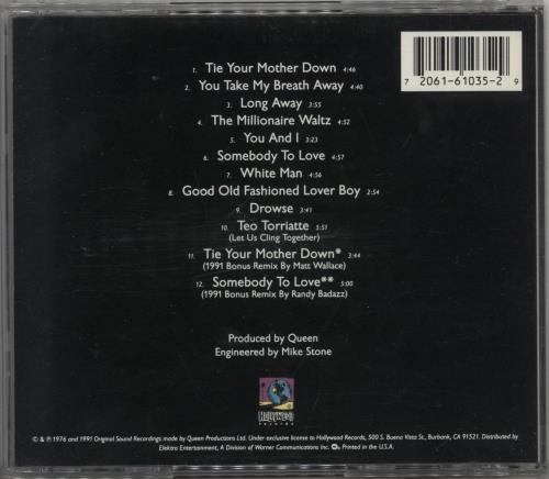 Queen A Day At The Races CD album (CDLP) US QUECDAD343255