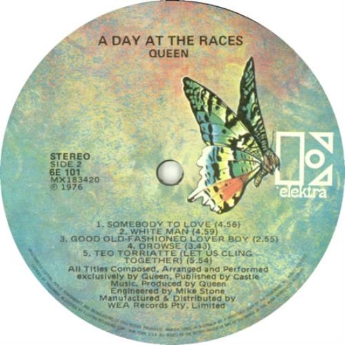 Queen A Day At The Races vinyl LP album (LP record) Australian QUELPAD427562