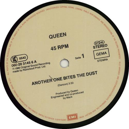 Queen Another One Bites The Dust 12" vinyl single (12 inch record / Maxi-single) German QUE12AN06857
