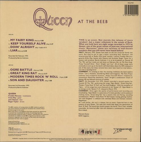Queen At The Beeb - EX vinyl LP album (LP record) UK QUELPAT592239