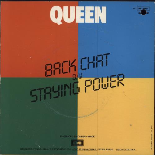 Queen Back Chat 7" vinyl single (7 inch record / 45) Brazilian QUE07BA338874