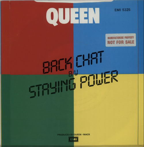 Queen Backchat - Factory Sample 7" vinyl single (7 inch record / 45) UK QUE07BA613664