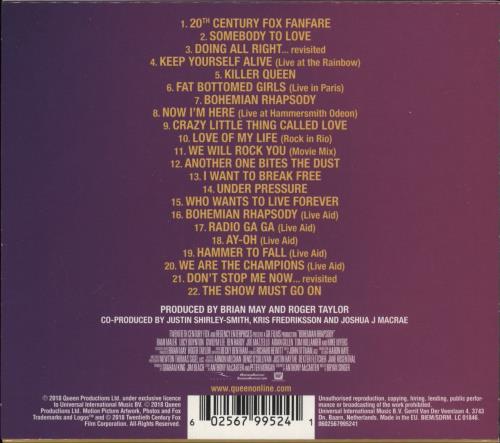 Queen Bohemian Rhapsody OST CD album (CDLP) UK QUECDBO869231