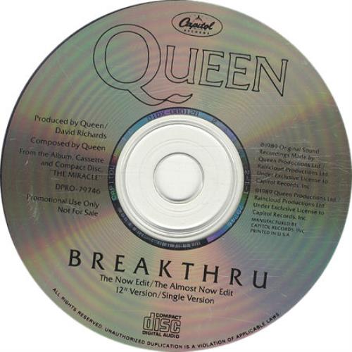 Queen Breakthru - Now Edits CD single (CD5 / 5") US QUEC5BR06320