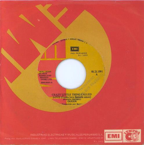 Queen Cosita Loca Llamada Amor 7" vinyl single (7 inch record / 45) Peruvian QUE07CO794981