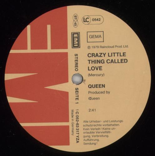 Queen Crazy Little Thing Called Love 12" vinyl single (12 inch record / Maxi-single) German QUE12CR63251