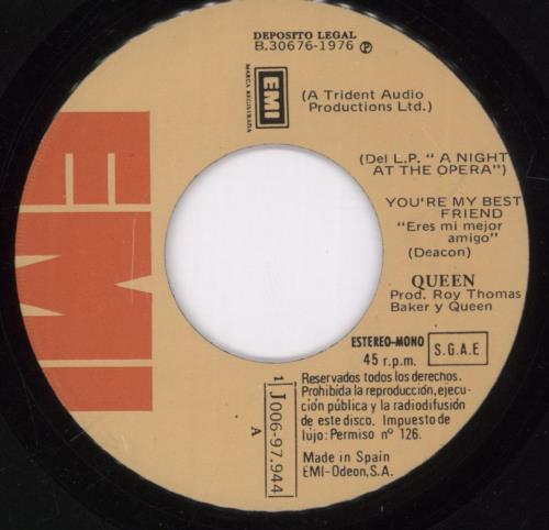 Queen Eres Mi Mejor Amigo 7" vinyl single (7 inch record / 45) Spanish QUE07ER891752