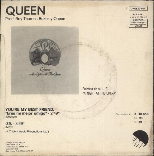 Queen Eres Mi Mejor Amigo 7" vinyl single (7 inch record / 45) Spanish QUE07ER891752