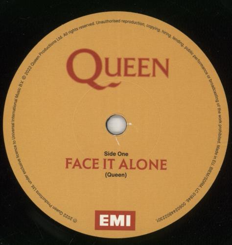 Queen Face It Alone 7" vinyl single (7 inch record / 45) UK QUE07FA865685