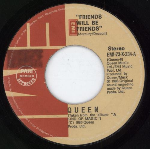 Queen Friends Will Be Friends 7" vinyl single (7 inch record / 45) Philippino QUE07FR119186