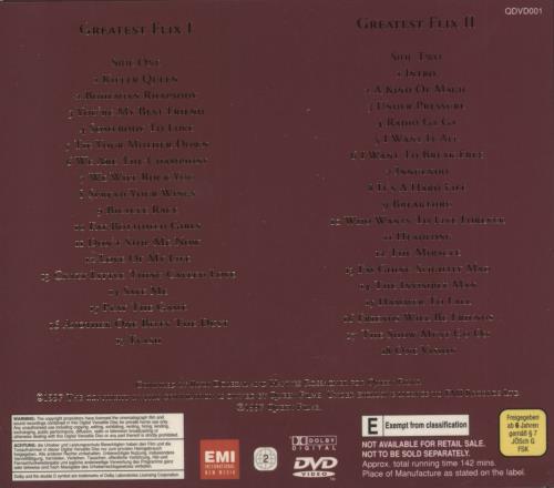 Queen Greatest Flix I & II DVD UK QUEDDGR867083