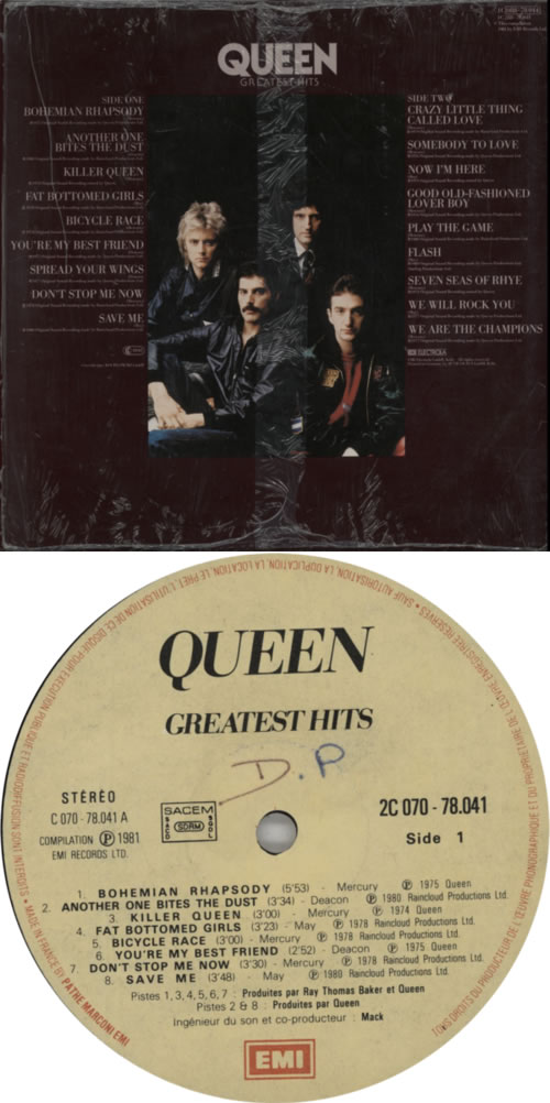 Queen Greatest Hits + Inner vinyl LP album (LP record) German QUELPGR128621