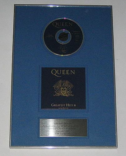 Queen Greatest Hits II award disc Swedish QUEAWGR361070