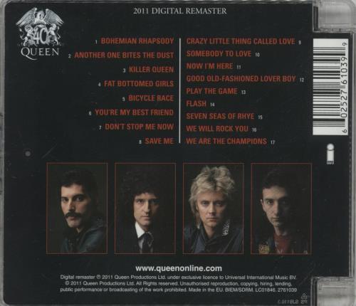 Queen Greatest Hits CD album (CDLP) UK QUECDGR525718