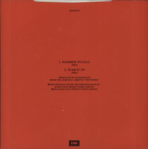 Queen Hammer To Fall - Injection Moulded 7" vinyl single (7 inch record / 45) UK QUE07HA591799