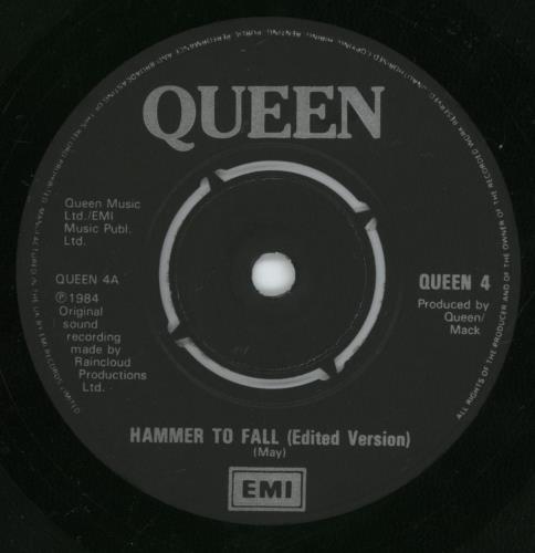 Queen Hammer To Fall 7" vinyl single (7 inch record / 45) UK QUE07HA12005