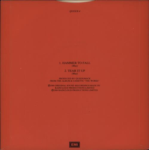 Queen Hammer To Fall 7" vinyl single (7 inch record / 45) UK QUE07HA12005
