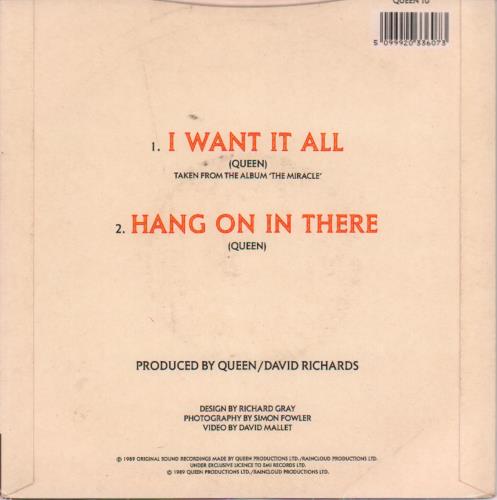 Queen I Want It All - Inj 7" vinyl single (7 inch record / 45) UK QUE07IW650373