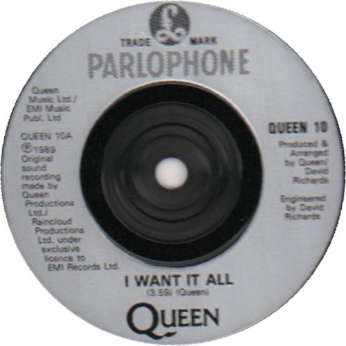 Queen I Want It All - Inj 7" vinyl single (7 inch record / 45) UK QUE07IW650373