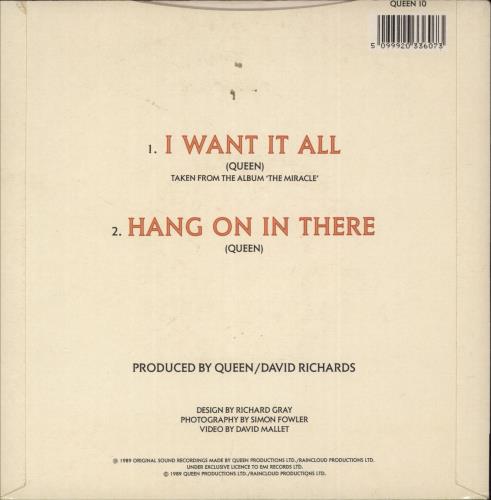 Queen I Want It All 7" vinyl single (7 inch record / 45) UK QUE07IW21798
