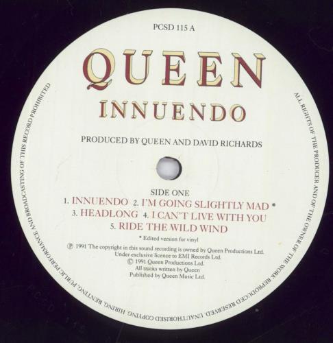 Queen Innuendo - Hype Stickered Sleeve - EX+ vinyl LP album (LP record) UK QUELPIN603136