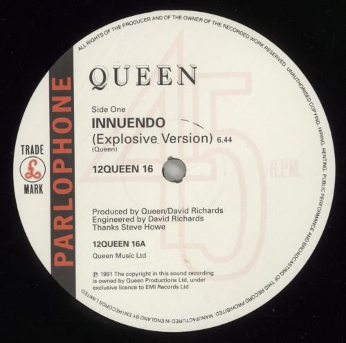 Queen Innuendo 12" vinyl single (12 inch record / Maxi-single) UK QUE12IN19310